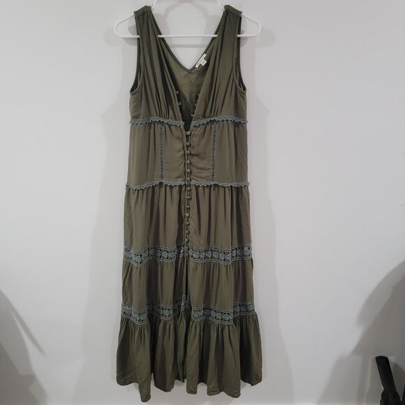 Versona Womens Maxi Dress Size Medium Tiered Forest Fairy Goblincore Ren Faire - Picture 1 of 11